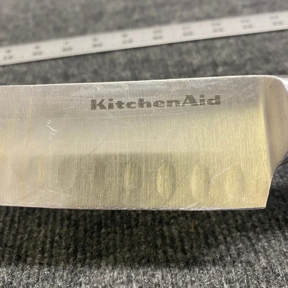 KitchenAid  Santoku Knife Stainless Steel Granton Edge Silver 12 inch Total